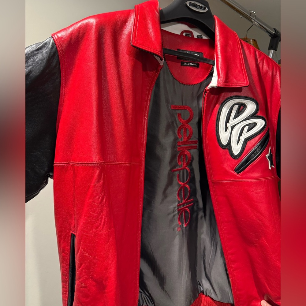 Pelle Pelle Red and Black Bomber Jacket